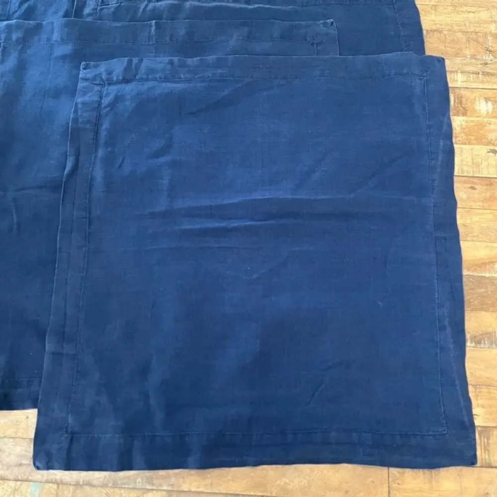 Napkin Set of 6 22in x 22in Navy Blue 100% Linen